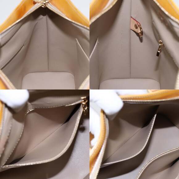 LOUIS VUITTON Monogram Vernis Houston Hand Bag Beige M91004 - Picture 12 of 13